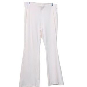 Stylish Corduroy Texture Cream Flared Pants Sz L/P